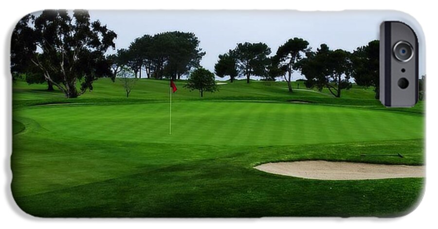 The Red Flagstick-torrey Pines iPhone 6 Case featuring the photograph The Red Flagstick-Torrey Pines by See My Photos