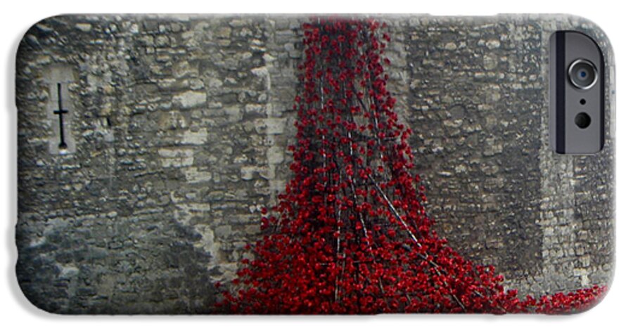 World War 1 iPhone 6 Case featuring the photograph Tower of London Remembers the fallen by Woman Of Meta XX