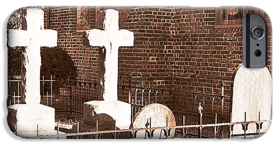 Saint Lukes Church iPhone 6 Case featuring the photograph Two Crosses in Saint Lukes by Artist and Photographer Laura Wrede