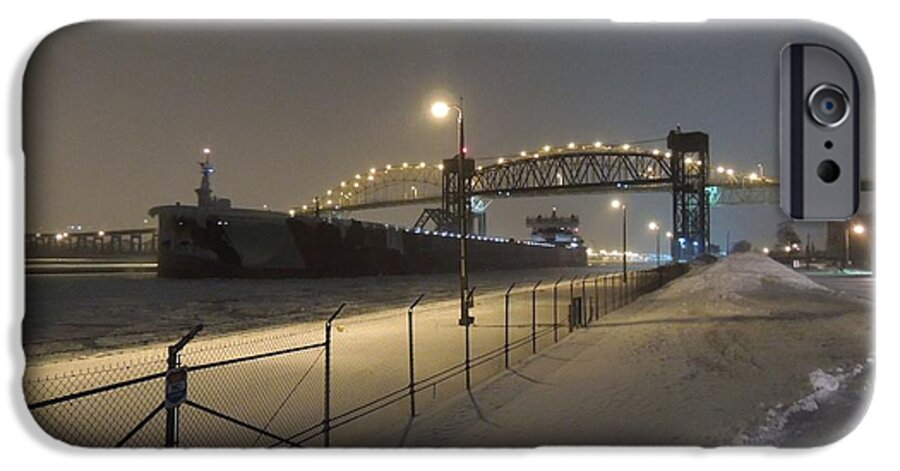Great Lakes iPhone 6 Case featuring the photograph Upbound To Icebound - Edgar B Speer - Soo Locks by Mikel Classen