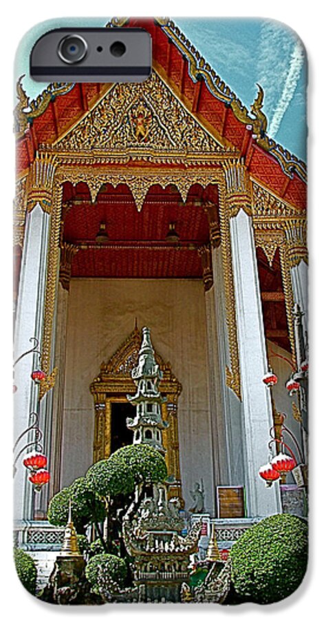 Wat Suthat In Bangkok iPhone 6 Case featuring the photograph Wat Suthat in Bangkok-Thailand by Ruth Hager