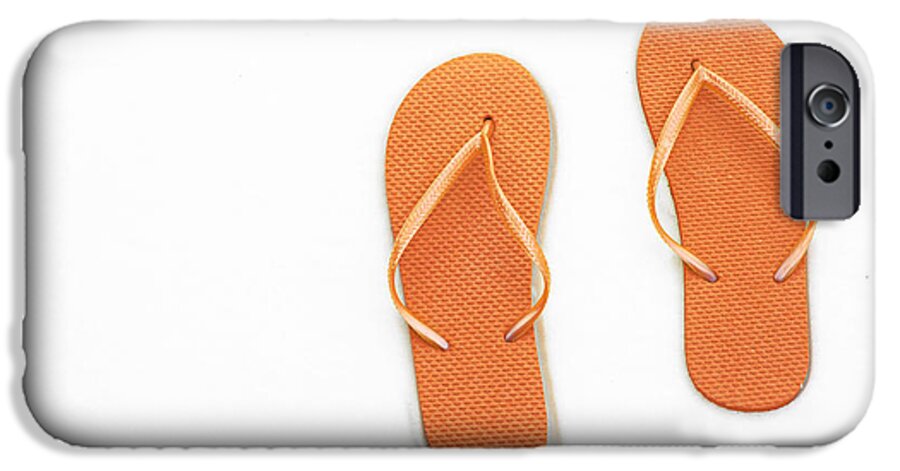 Andee Design Flip Flops iPhone 6 Case featuring the photograph Where On Earth Is Spring - My Orange Flip Flops Are Waiting by Andee Design