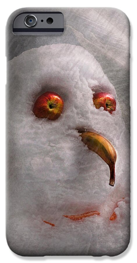 Winter iPhone 6 Case featuring the photograph Winter - Snowman - What are you looking at by Mike Savad