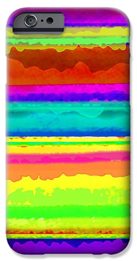 Bright Stripe (digital) By Louisa Knight (contemporary Artist) iPhone 6 Case featuring the digital art Bright Stripe by Louisa Knight