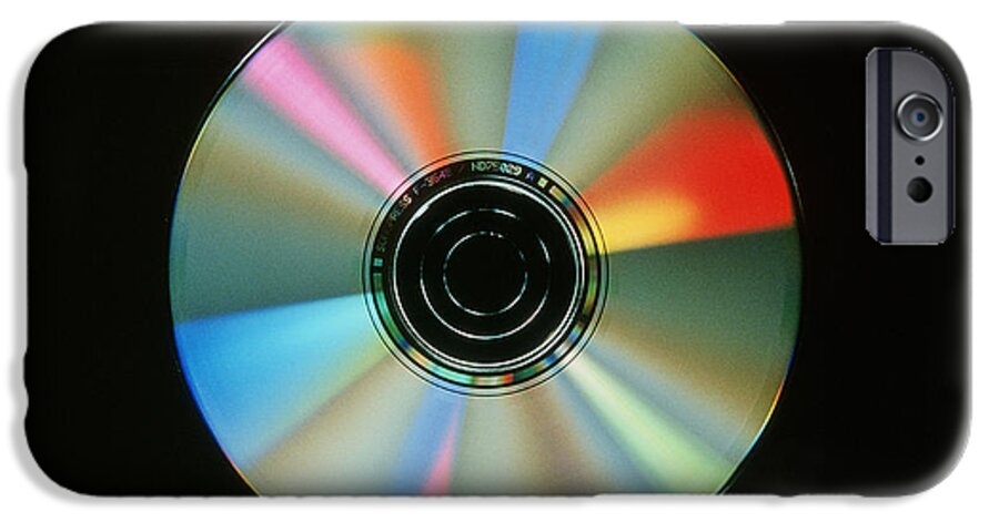 Compact Disc iPhone 6 Case featuring the photograph Compact Disc With Light Interference Patterns by Damien Lovegrove