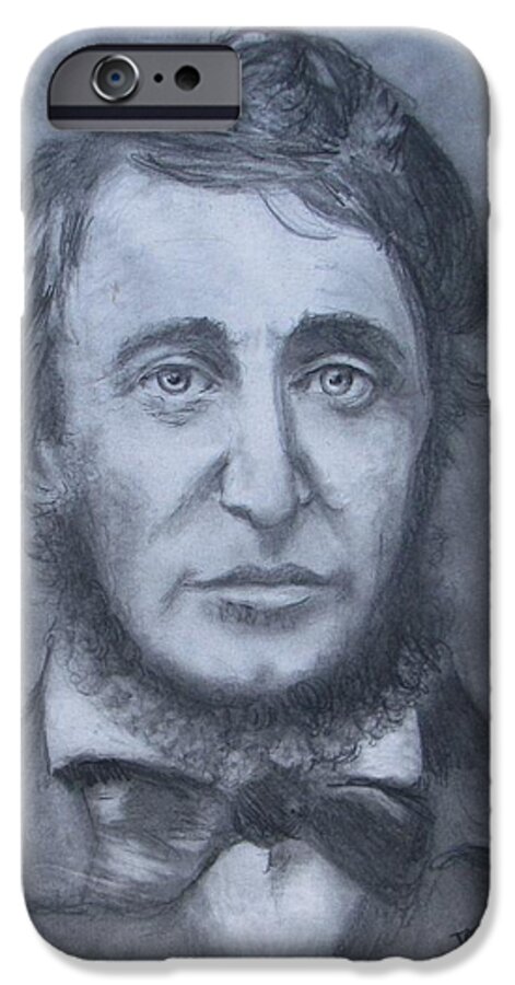  Henry David Thoreau iPhone 6 Case featuring the drawing Henry David Thoreau by Jack Skinner