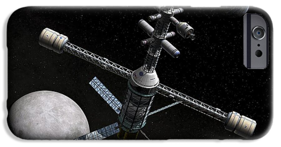 Earth iPhone 6 Case featuring the photograph Lunar Cycler At Apogee, Artwork by Walter Myers
