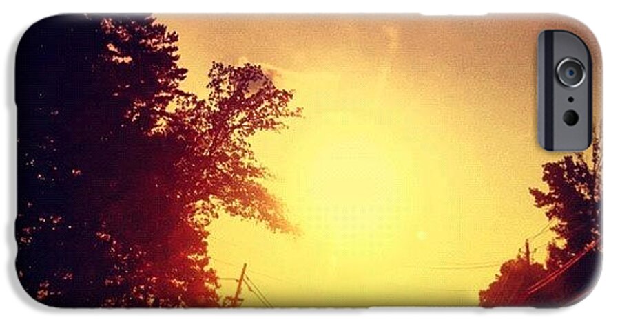 Pink iPhone 6 Case featuring the photograph Picking Up Dinner #driving #sunset #sun by Katie Williams