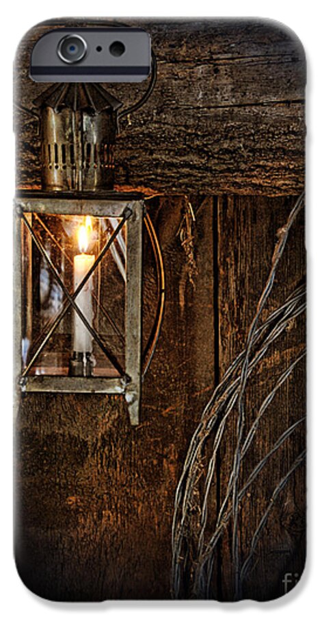 Lantern iPhone 6 Case featuring the photograph Vintage Lantern Hung in a Barn by Jill Battaglia