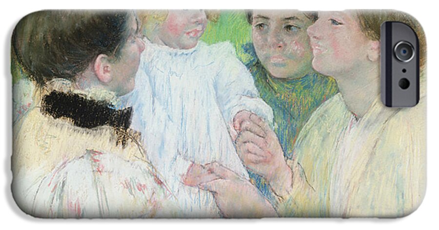 Women iPhone 6 Case featuring the painting Women Admiring a Child by Mary Stevenson Cassatt