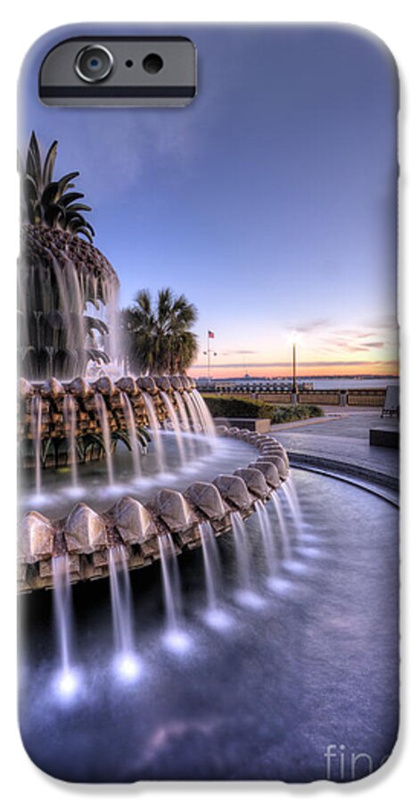 Pineapple iPhone 6 Case featuring the photograph Pineapple Fountain Charleston SC Sunrise #4 by Dustin K Ryan