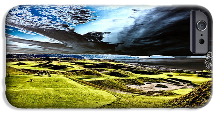 A Dramatic View On Hole 15 - Chambers Bay iPhone 6 Case featuring the photograph A Dramatic View on Hole 15 - Chambers Bay by David Patterson