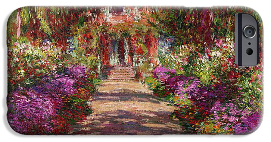 #faatoppicks iPhone 6 Case featuring the painting A Pathway in Monets Garden Giverny by Claude Monet