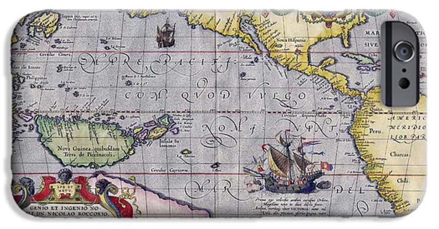 Antique Map Of The World By Abraham Ortelius iPhone 6 Case featuring the painting Antique Map Of The World By Abraham Ortelius - 1589 by Marianna Mills