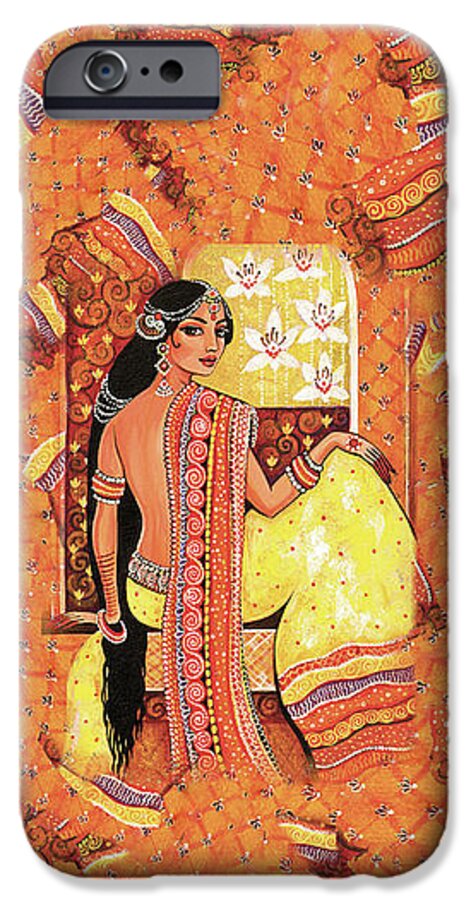 Beautiful Woman iPhone 6 Case featuring the painting Bharat by Eva Campbell