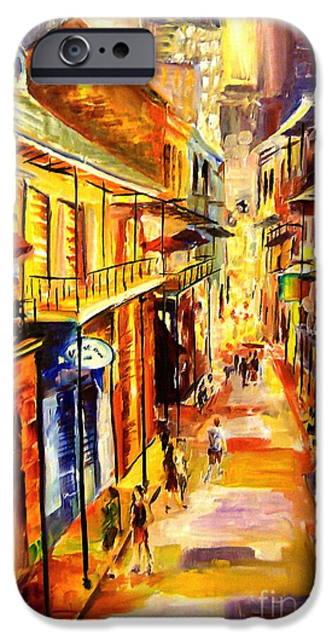 New Orleans iPhone 6 Case featuring the painting Bourbon Street Glitter by Diane Millsap
