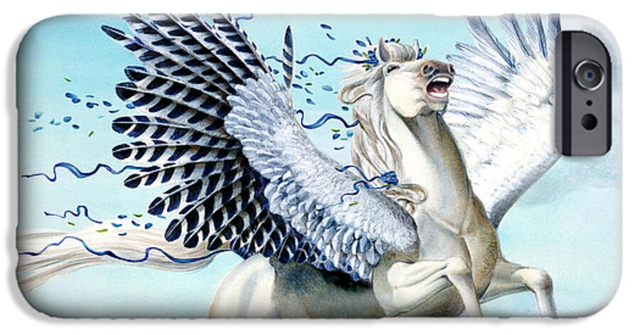 Artwork iPhone 6 Case featuring the painting Cory Pegasus by Melissa A Benson