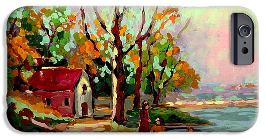 Montreal iPhone 6 Case featuring the painting Cottage Country The Eastern Townships A Romantic Summer Landscape by Carole Spandau