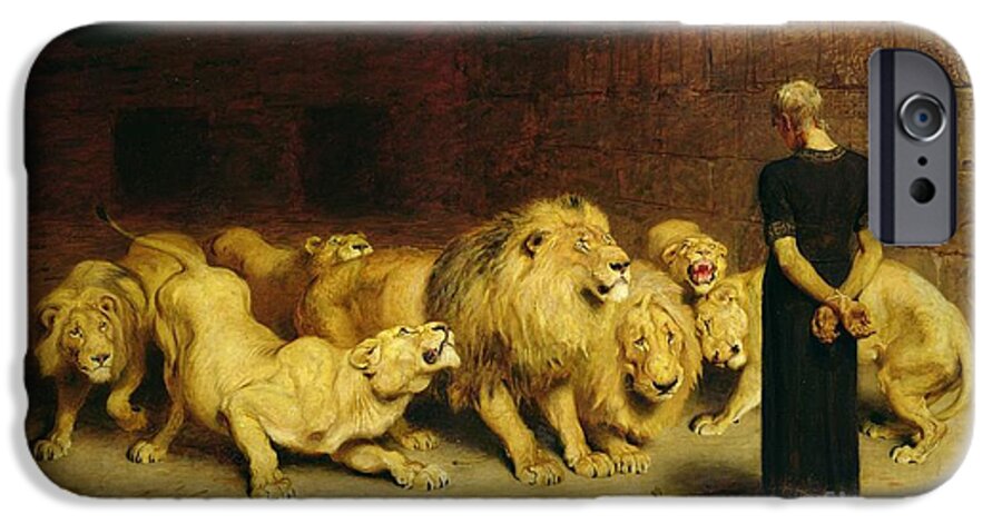 #faatoppicks iPhone 6 Case featuring the painting Daniel in the Lions Den by Briton Riviere