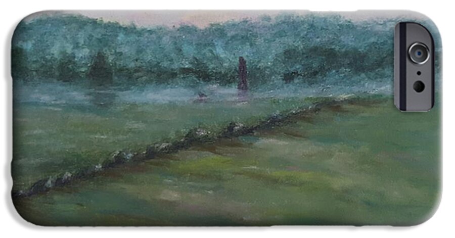 Pastel iPhone 6 Case featuring the painting Dawn Over The Railroad Cut-Gettysburg by Joann Renner