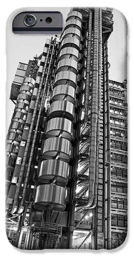 Black And White iPhone 6 Case featuring the photograph Finance The Lloyds Building in the City by Chris Smith