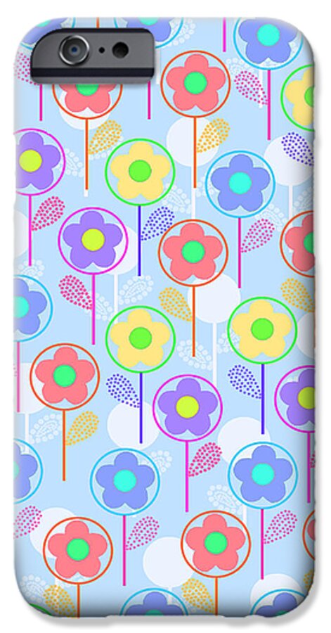 Digital iPhone 6 Case featuring the digital art Flowers by Louisa Knight