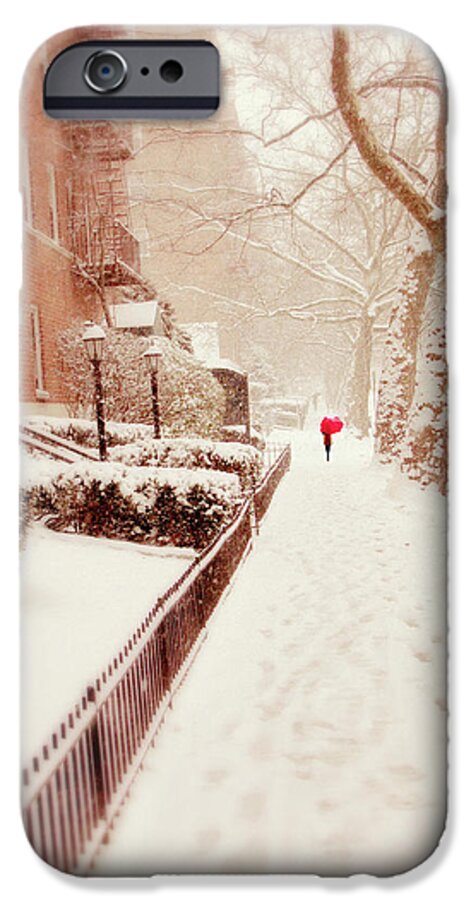 Winter iPhone 6 Case featuring the photograph The Red Umbrella by Jessica Jenney