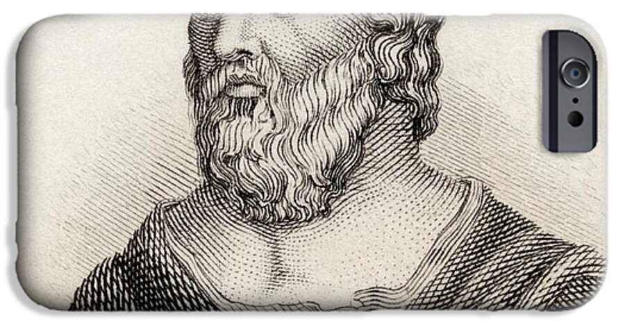 Ephesus iPhone 6 Case featuring the drawing Heraclitus Of Ephesus Aka The Obscure by Vintage Design Pics
