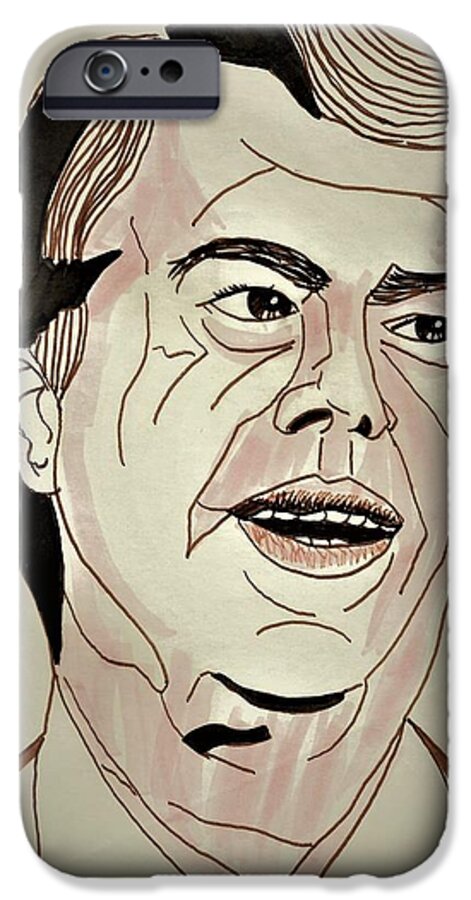 Linear iPhone 6 Case featuring the drawing Jimmy Carter by Al Elumn