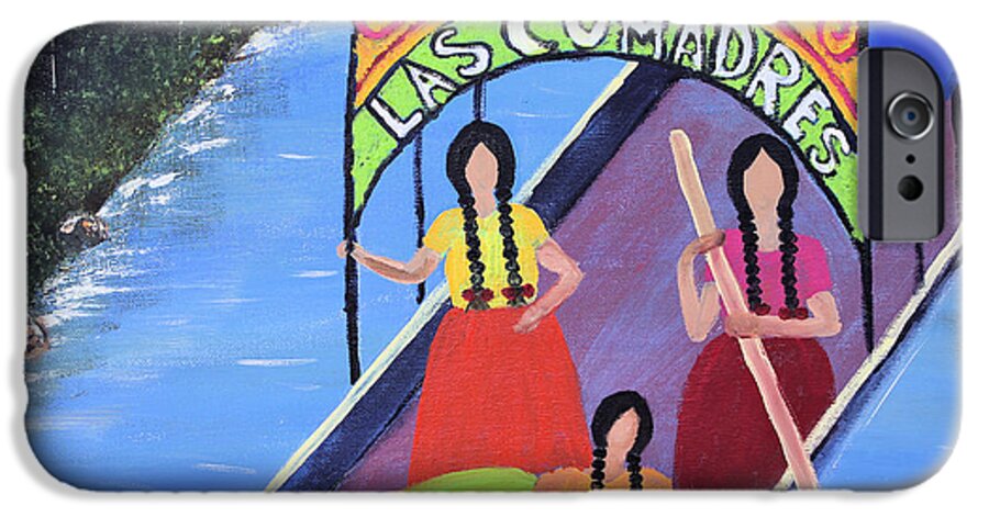 Mexican Art iPhone 6 Case featuring the painting Las Comadres en Xochimilco by Sonia Flores Ruiz