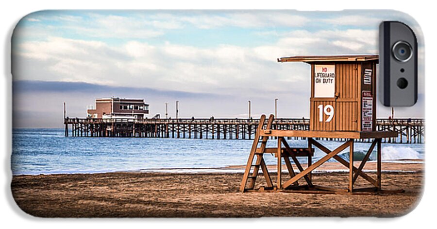 Balboa Peninsula iPhone 6 Case featuring the photograph Lifeguard Tower and Newport Pier Newport Beach California by Paul Velgos