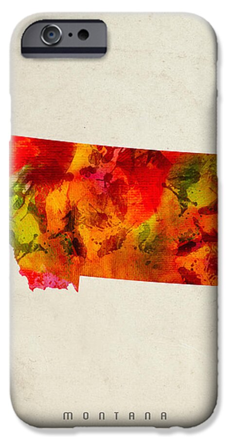 Montana iPhone 6 Case featuring the painting Montana State Map 04 by Aged Pixel