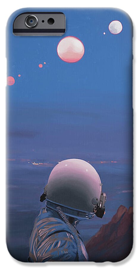 #faatoppicks iPhone 6 Case featuring the painting Moons by Scott Listfield