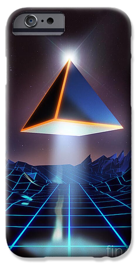 Tron iPhone 6 Case featuring the painting Neon Road by Pixel Chimp
