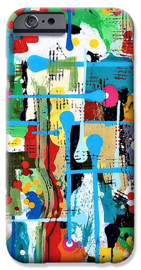 Abstract iPhone 6 Case featuring the painting Point of origin by Michael Dillon