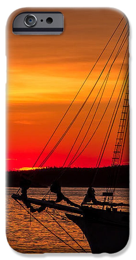 Steven Bateson iPhone 6 Case featuring the photograph Red Maine Sunrise by Steven Bateson