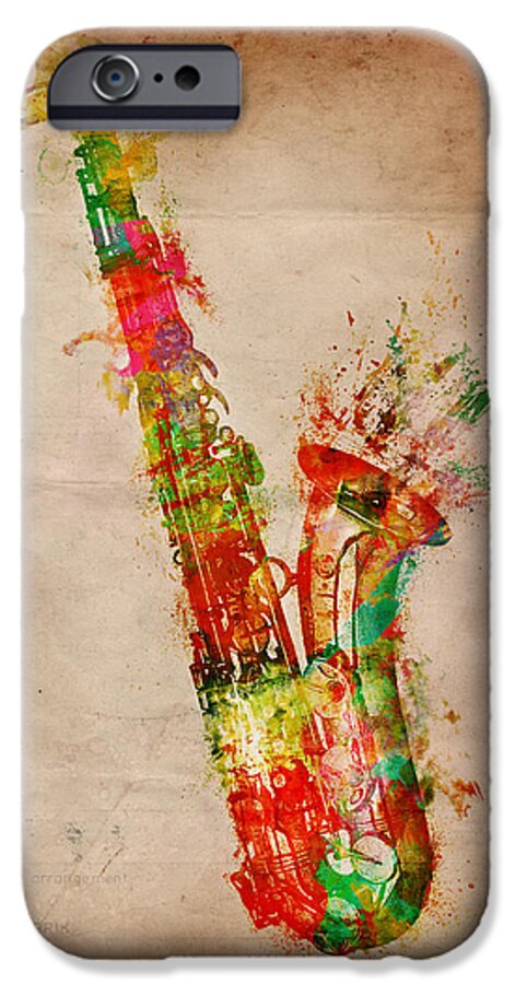 Saxophone iPhone 6 Case featuring the digital art Sexy Saxaphone by Nikki Smith