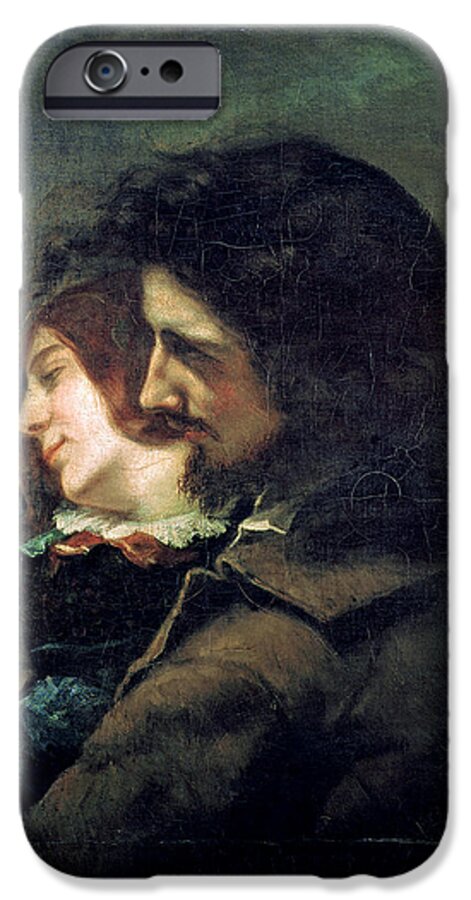Courbet iPhone 6 Case featuring the painting The Happy Lovers by Gustave Courbet