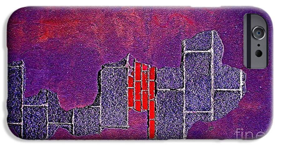 Violet iPhone 6 Case featuring the mixed media Wall of Violet Textures by Contemporary Luxury Fine Art