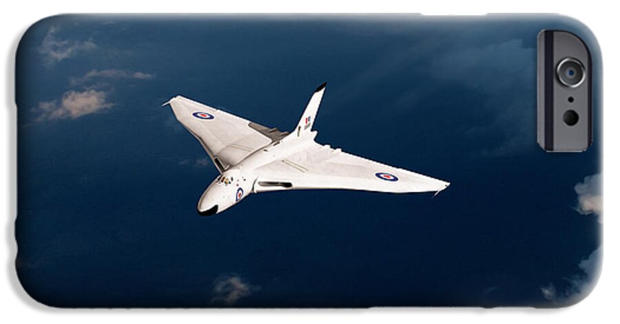 Avro Vulcan iPhone 6 Case featuring the digital art White Vulcan B1 at altitude by Gary Eason