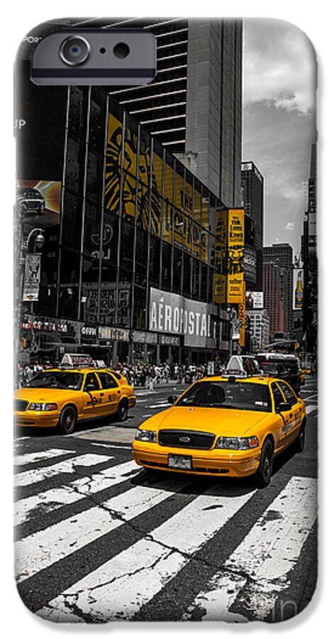 Manhattan iPhone 6 Case featuring the photograph Yellow Cabs cruisin on the Times Square by Hannes Cmarits