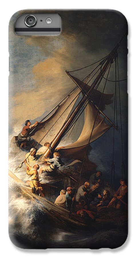 Rembrandt Van Rijn iPhone 6 Plus Case featuring the painting Christ In The Storm On The Sea Of Galilee #3 by Celestial Images