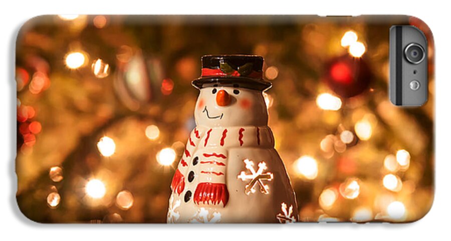 Festive snowman with Christmas light background #1 iPhone 6 Plus Case by  Alex Grichenko - Fine Art America