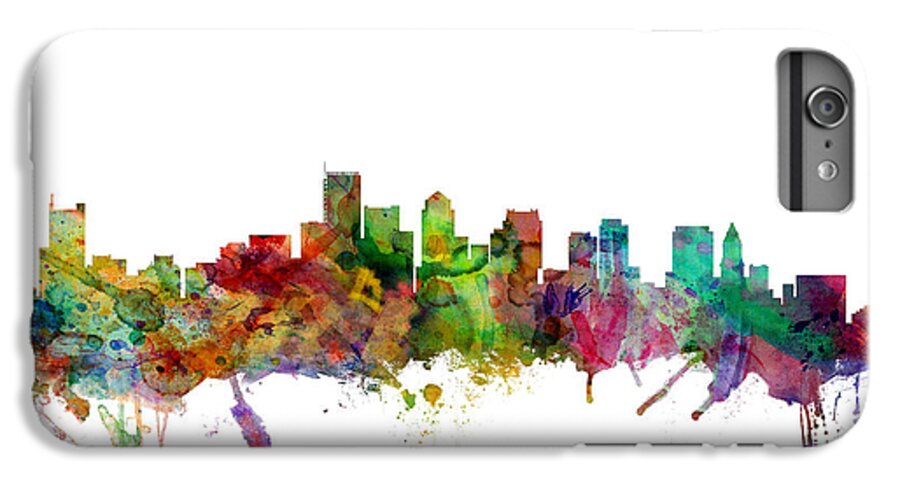 United States iPhone 6 Plus Case featuring the digital art Boston Massachusetts Skyline #2 by Michael Tompsett