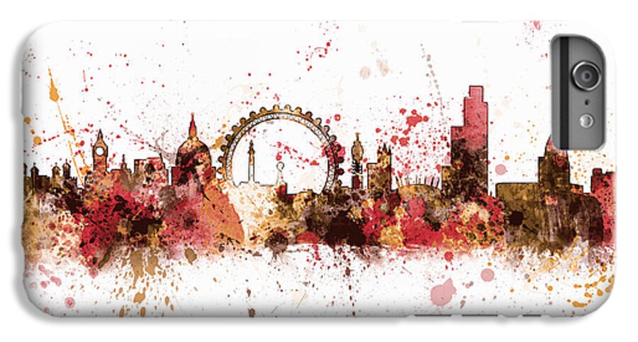 London iPhone 6 Plus Case featuring the digital art London England Skyline #3 by Michael Tompsett