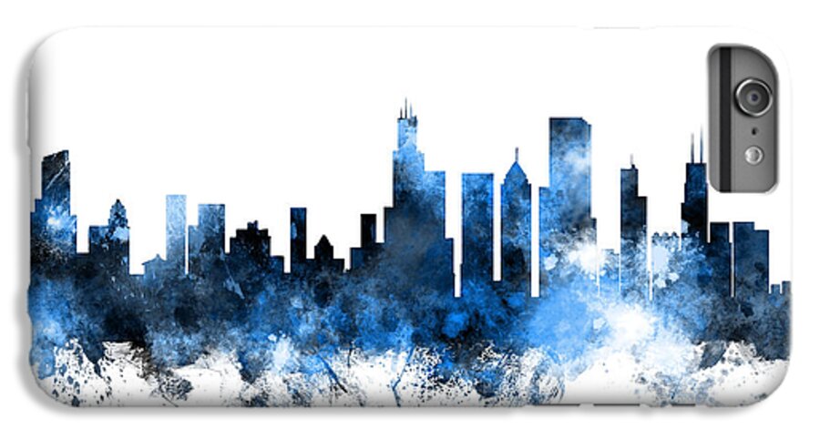 Chicago iPhone 6 Plus Case featuring the digital art Chicago Illinois Skyline #7 by Michael Tompsett