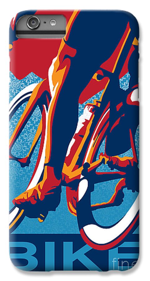 Retro Cycling Poster iPhone 6 Plus Case featuring the painting Bike Hard by Sassan Filsoof