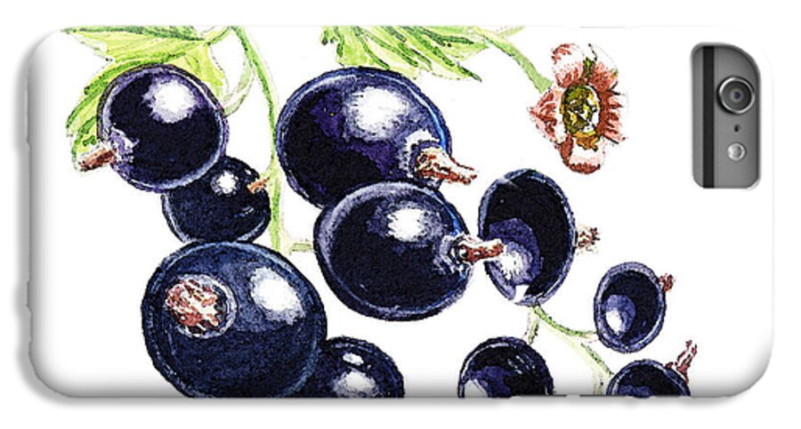 Blackcurrant iPhone 6 Plus Case featuring the painting Blackcurrant Berries by Irina Sztukowski