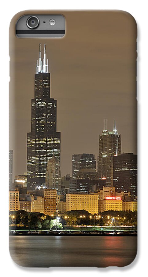 Chicago Skyline iPhone 6 Plus Case featuring the photograph Chicago Skyline at Night by Sebastian Musial