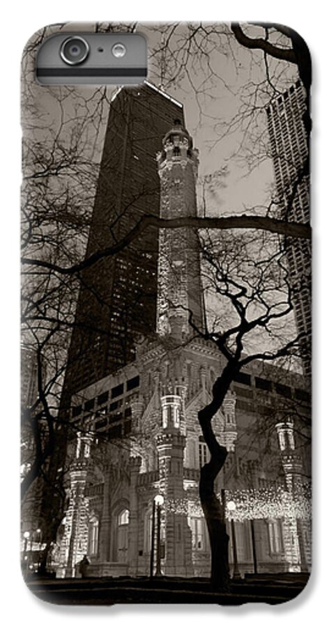 Ave iPhone 6 Plus Case featuring the photograph Chicago Water Tower B W by Steve Gadomski